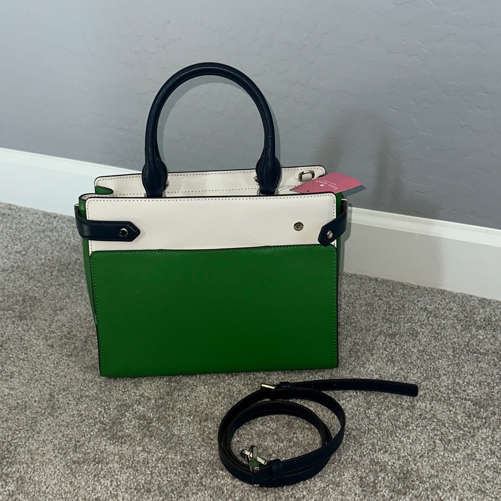 Kate Spade Green and Cream Satchel - Picture 3 of 6
